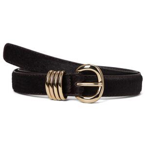 9916 Women's Inez Belt: Haircalf, Chocolate Raisin